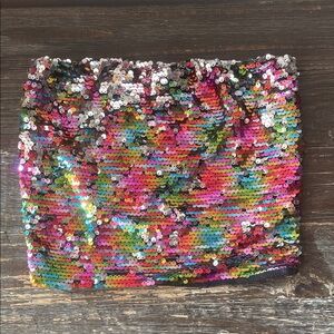 Multicolor Sequin tube crop top